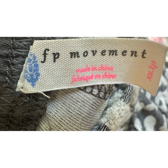 Free People FP Movement Jacquard Jogger Pants XS Gray White Lounge NWT $108 - Picture 9 of 11